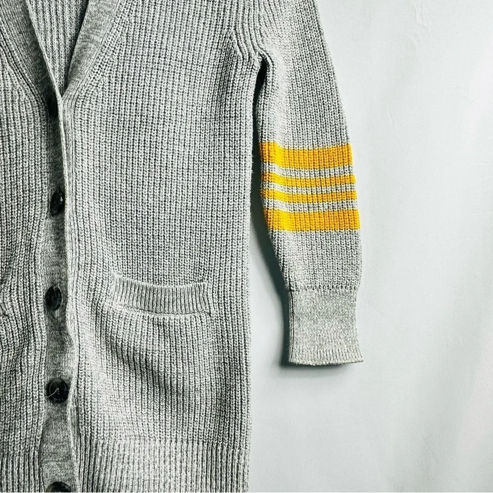 Old Navy Children’s Sz Medium (8) Gray with Yellow Stripes Button Down Cardigan